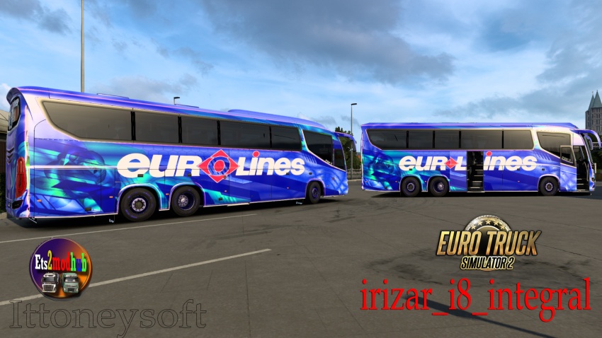 ETS2 - Irizar i8 integral Bus Mods Skin Euroline Skin with Pack