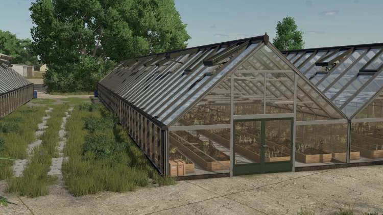 Placeable Large Glass Greenhouse Package V1.0
