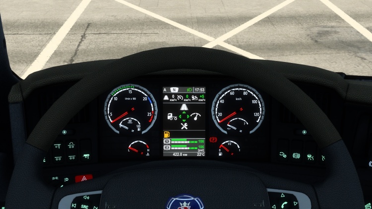 Scania R 2009 and Streamline Improved Dashboard V1.58