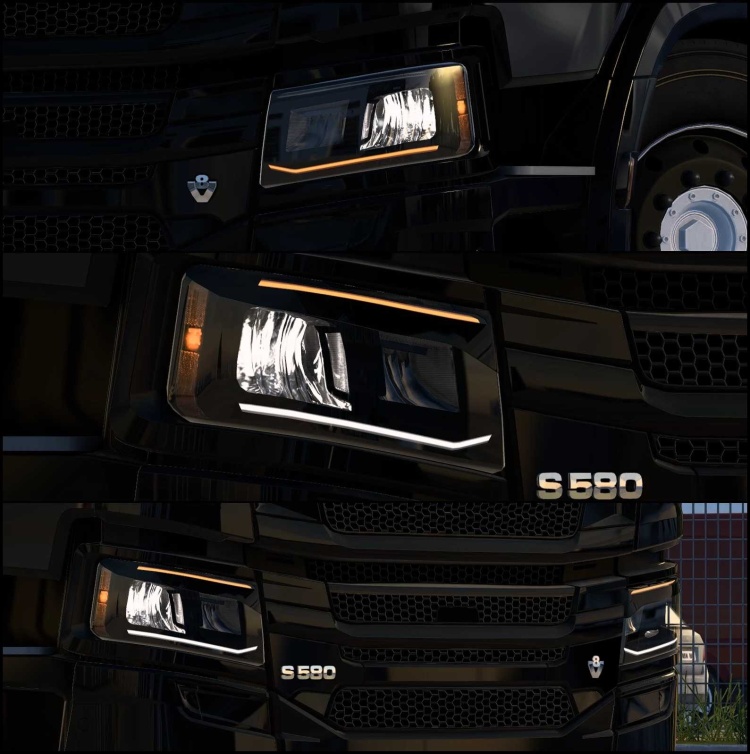 Custom Smoked Headlamps for SCS Scania NG R & S V1.58