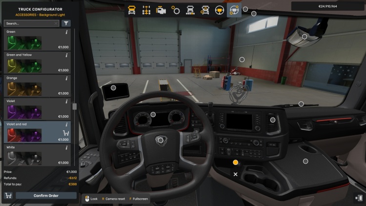 Background Lights & V8 Back Panels for Scania R & S V1.58
