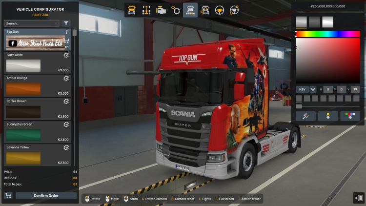 Skin Top Gun Scania S V1.0