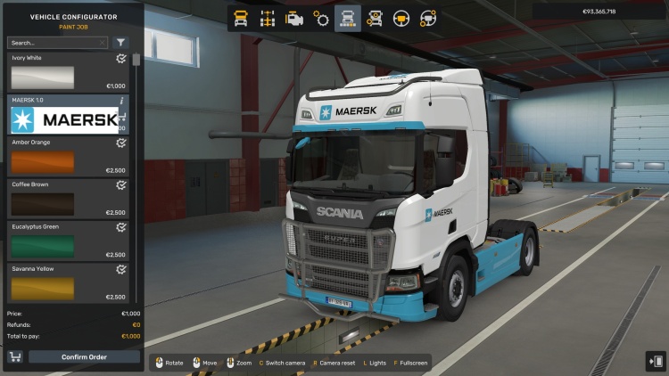 Scania R 2016 Maersk Skin V1.61