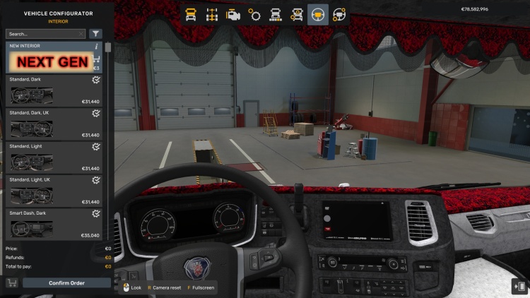 Scania S/R Next Generation Interior V1.61