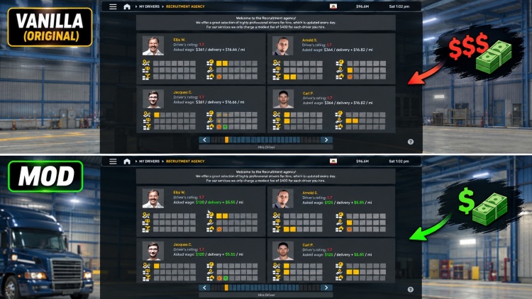 Driver Wage Tweaks - Lower Driver Costs V1.0