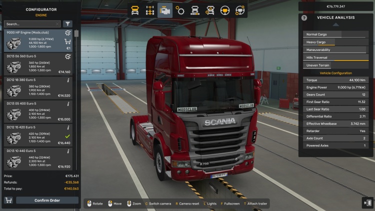 All Trucks 9000 HP Engine V1.0
