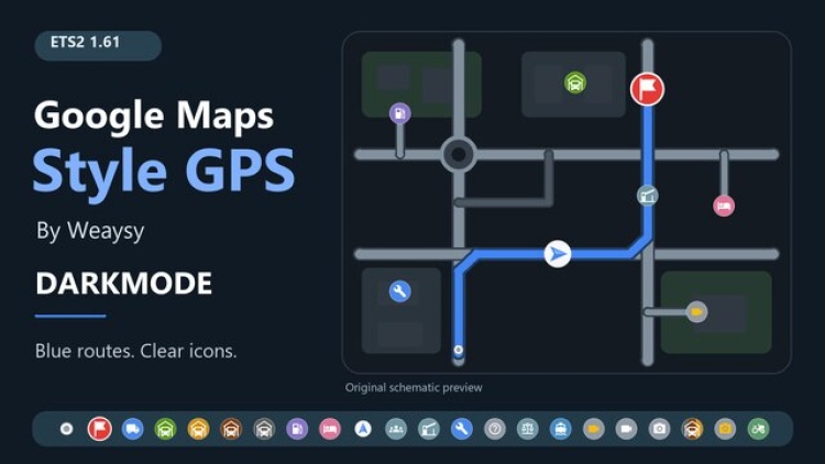 Google Maps Style GPS - Darkmode V1.61