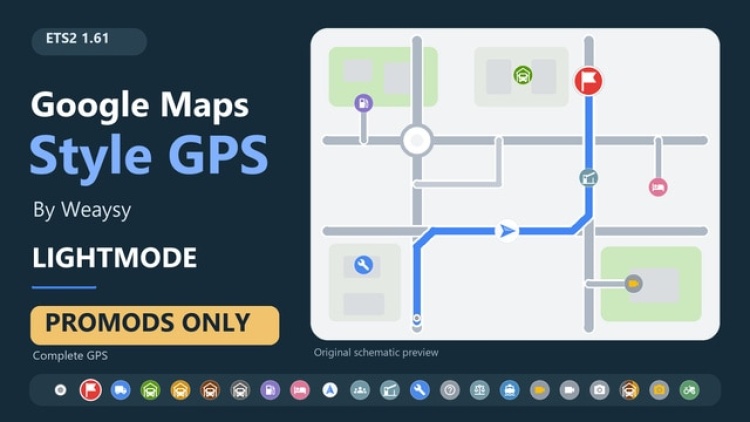 Google Maps Style GPS Lightmode - PROMODS Only V1.61