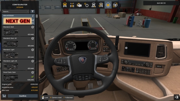 Scania S/R Next Generation Vabis Interior V1.61