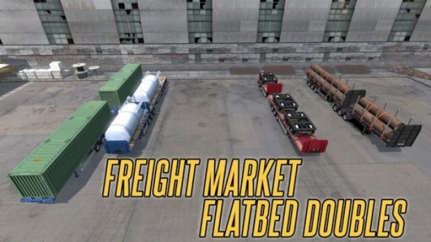 ETS2 - Freight Market Flatbed Doubles (1.41.x)