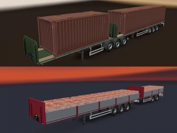 ETS2 - Freight Market Flatbed Doubles (1.41.x)