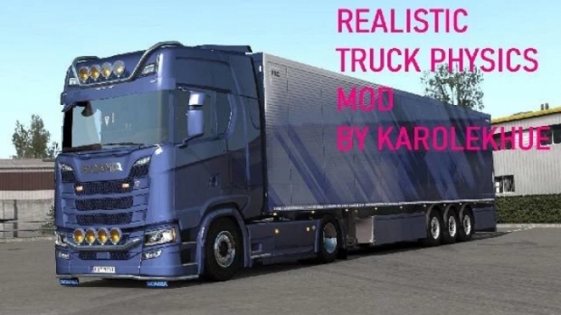 ETS2 - Realistic Truck Physics Mod for Keyboard Steering (1.41.x)