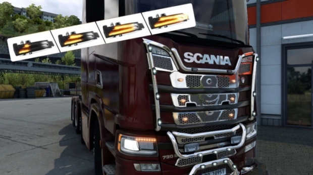 Ets2 - Dynamic Led Side Mirror Sequential Turn Signal Lights V1.0 (1.42 