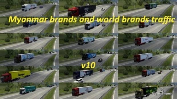 ETS2 - Myanmar and World Brands Traffic V10 (1.42.x)