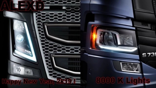 ETS2 - Scania S&R + Volvo FH 12 2012 8000 K Lights V3.0 (1.42.x)