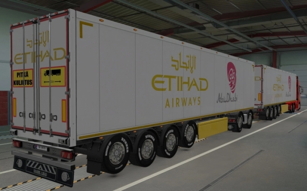 ETS2 - SCS Trailers Etihad Airways Skin (1.42.x)