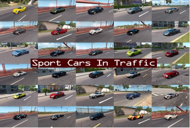 ATS - Sport Cars Traffic Pack V9.1 (1.42.x)