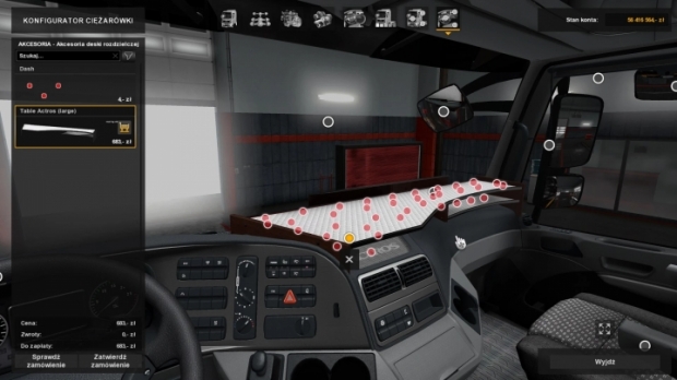 ETS2 - Table & Wind-Shield Set for Actros MP3 (1.42.x)