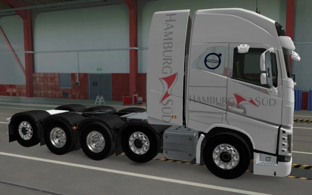 ETS2 - Volvo FH16 2012 8x4 Hamburg Sud White Skin (1.42.x)