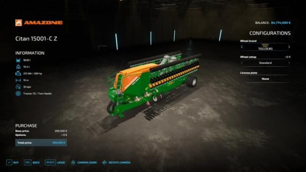 FS22 - Amazone Citian15001C Seeders+Planters V1.0