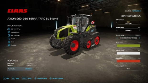 FS22 - Claas Axion 960TT Tractor