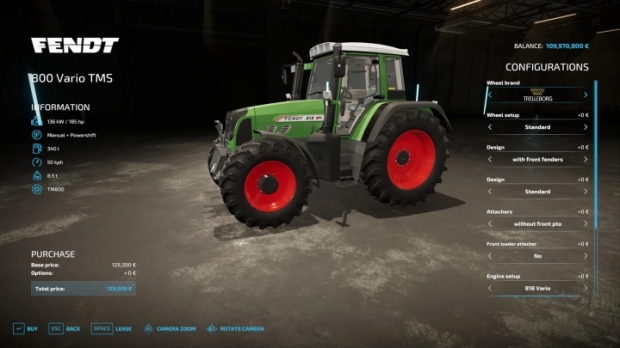 FS22 - Fendt 800 Tractor V1.0