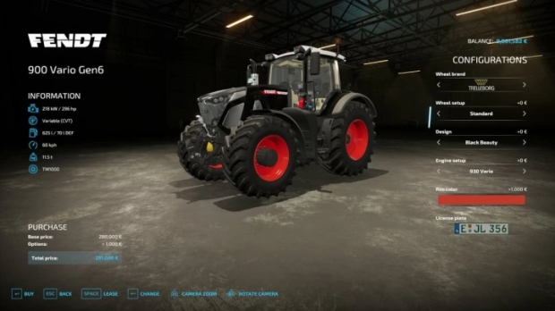 FS22 - Fendt Vario 900 Selectable Design V1.0.0.1