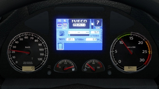 ETS2 - Iveco Stralis Realistic Dashboard Computer V1.1 (1.42.x)