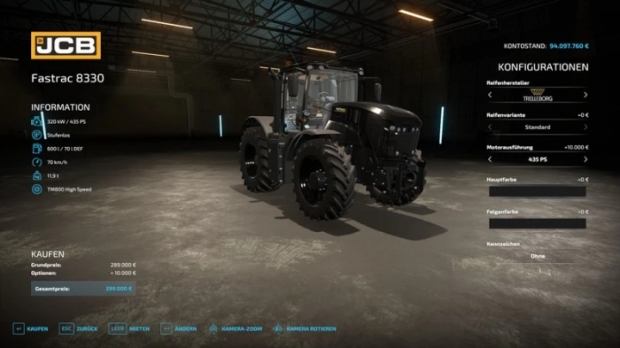 FS22 - JCB Fastrac 8330 Tuning V1.0