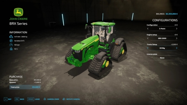 FS22 - John Deere 8RX Turbo+Big Crawlers V1.0