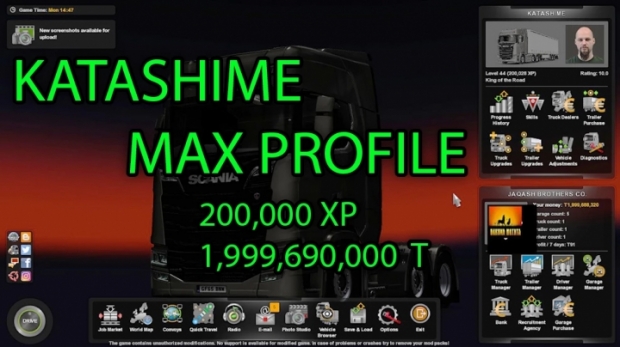 ETS2 - Katashime Map for Max Profile V1.2 (1.42.x)