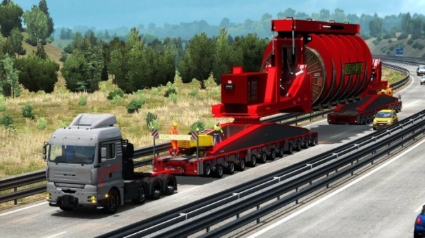 ETS2 - Oversize Convoi Industrial Cable Reel V1.01 (1.42.x)