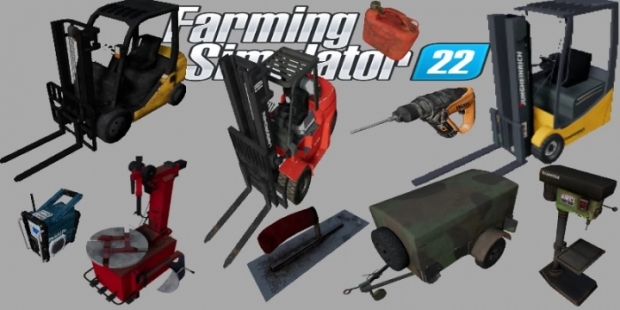 FS22 - Pack 2 Objects Garage V1.0