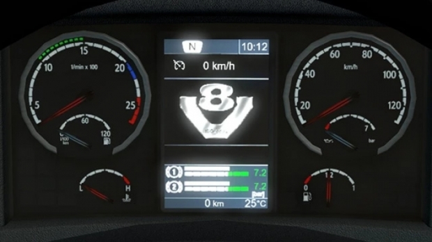 ETS2 - Scania R & Streamline Realistic Dashboard Computer V8 Screen Addon V1.1 (1.42.x)