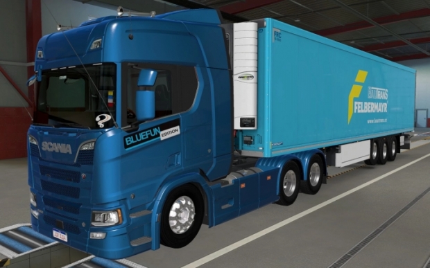 ETS2 - SCS Trailer Krone Cool Liner Bau Trans Felbermayr Skin V1.0 (1.43.x)