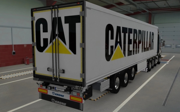 ETS2 - SCS Trailer Krone Cool Liner Caterpillar 1.0 Skin (1.43.x)