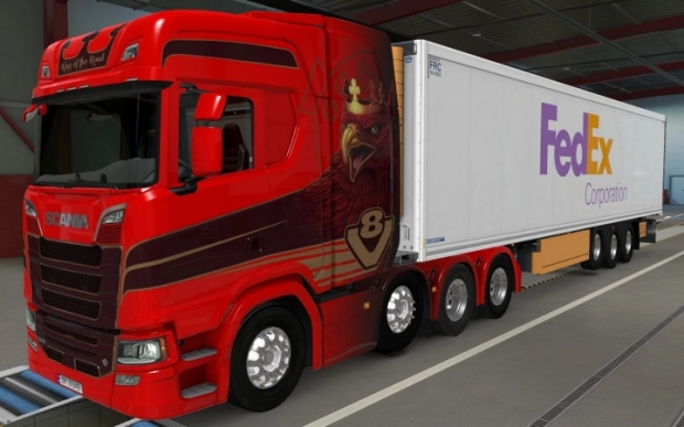 ETS2 - SCS Trailer Krone Cool Liner Fedex Corporation 2.0 Skin (1.43.x)