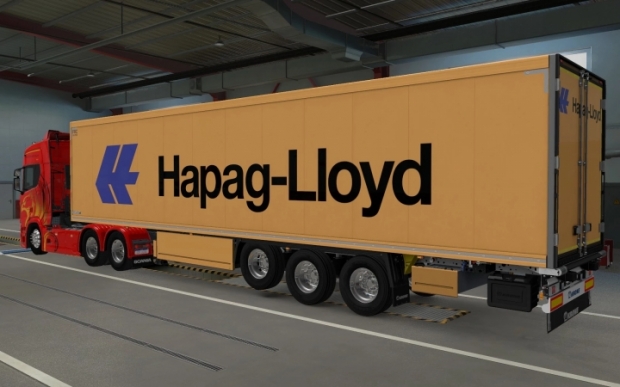 ETS2 - SCS Trailer Krone Cool Liner Hapag Lloyd Orange Skin (1.42.x)