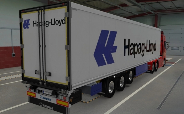 ETS2 - SCS Trailer Krone Cool Liner Hapag Lloyd White Skin (1.42.x)