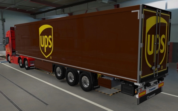 ETS2 - SCS Trailer Krone Cool Liner UPS Skin (1.42.x)