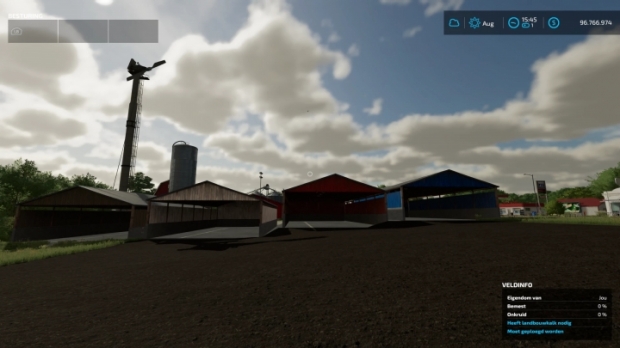 FS22 - Wooden Open Garage (White, Brown, Red and Blue) V1.0