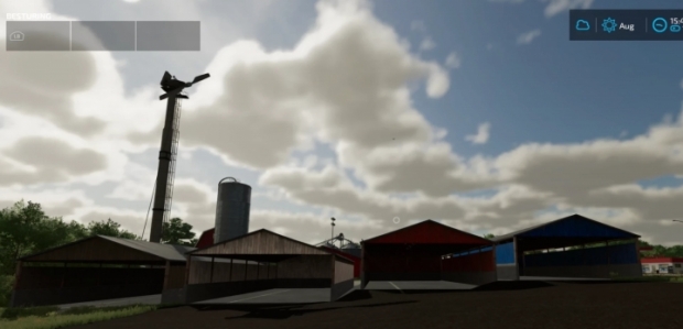 FS22 - Wooden Open Garage (White, Brown, Red and Blue) V1.1