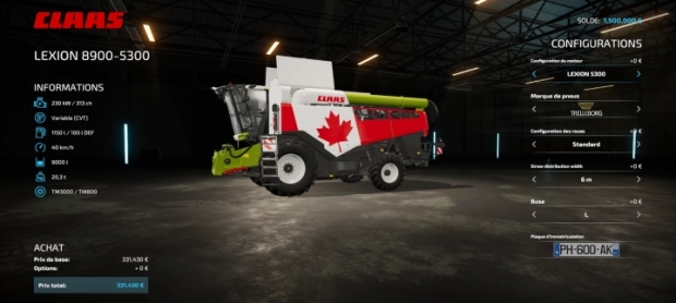 FS22 - Claas Lexion Canada Harvester V1.0