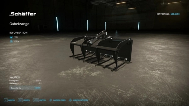 FS22 - Frontloader Manurefork for Schaffer V1.0