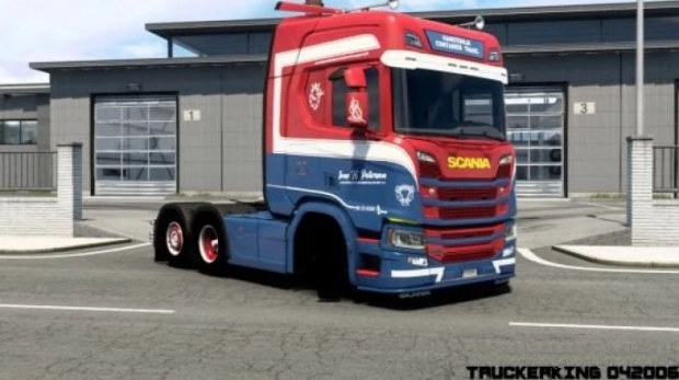 ETS2 - Hanstholm Container Transport Scania R 2016 Skin V1.0 (1.43.x)