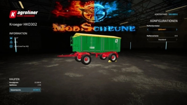 FS22 - Kroger Agroliner HKD 302 Trailer V1.0