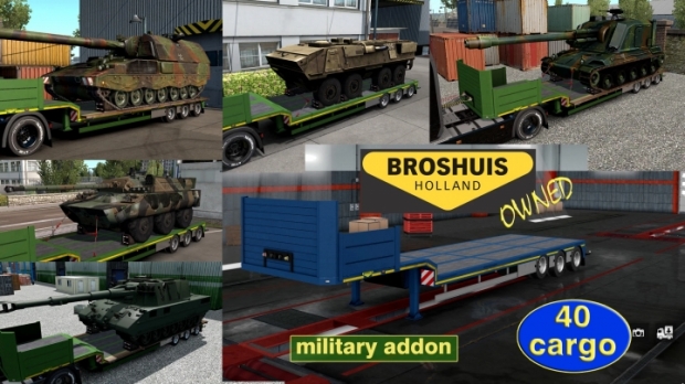 ETS2 - Military Addon for Ownable Trailer Broshuis V1.2.8 (1.43.x)