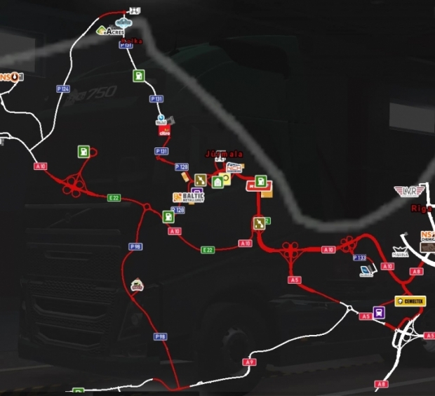 ETS2 - ProMods 2.57 Addon: Latvia Rebuild (Riga Metro Area Rebuild) V1.28 (1.42.x)