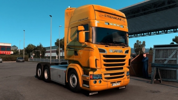 ETS2 - Scania RJL Topline Yellow Plusch Danish (1.43.x)