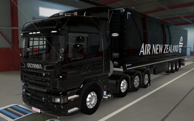 ETS2 - SCS Trailer Krone Cool Liner Air New Zealand Skin V2.0 (1.43.x)